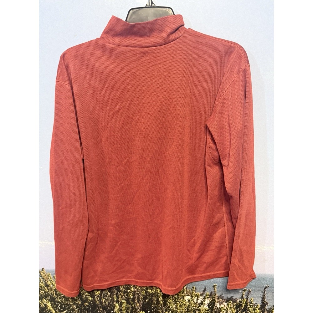 VINTAGE The North Face M Orange Red Baselayer 1/4 Zip Made in USA Polartec - Picture 2 of 5
